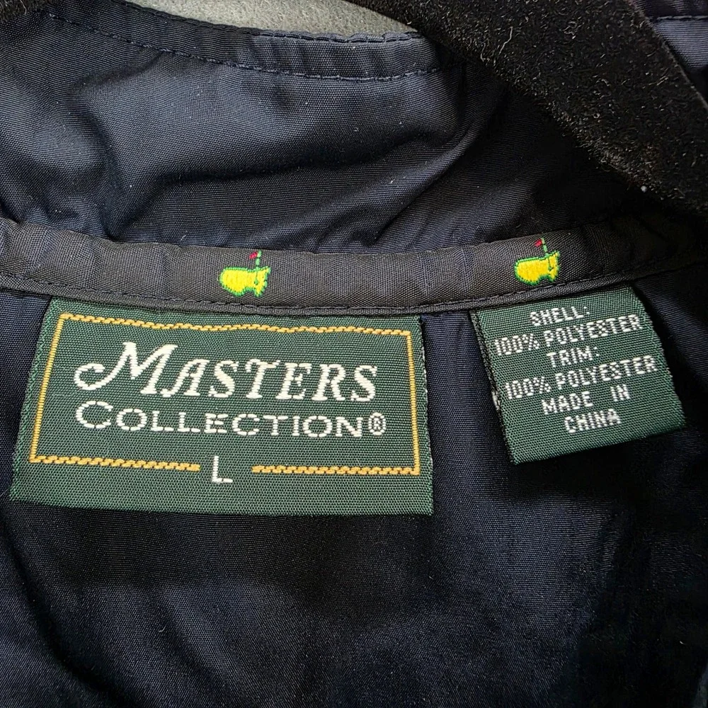 Masters Collection Mens Navy Blue Golf Wind Vest Pullover Masters Embroidered Lg
